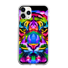 Чехол для iPhone 11 Pro Max матовый с принтом Neon tiger в Петрозаводске, Силикон |  | color | ears | eyes | muzzle | neon | tiger | vanguard | view | авангард | взгляд | глаза | неон | тигр | уши | цвет