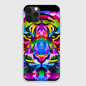 Чехол для iPhone 12 Pro Max с принтом Neon tiger в Петрозаводске, Силикон |  | color | ears | eyes | muzzle | neon | tiger | vanguard | view | авангард | взгляд | глаза | неон | тигр | уши | цвет