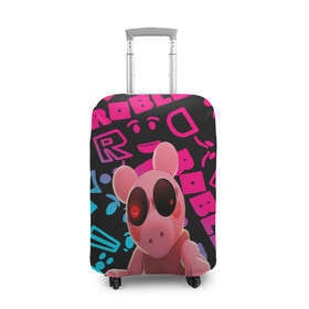 Чехол для чемодана 3D с принтом Roblox piggy/Свинка Пигги в Петрозаводске, 86% полиэфир, 14% спандекс | двустороннее нанесение принта, прорези для ручек и колес | game | piggy | roblox | блок | игра | игрушка | лего | майнкрафт | персонажи | персонажи из кубиков | пигги | роблокс | робот | свинка