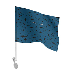 Флаг для автомобиля с принтом Fish в Петрозаводске, 100% полиэстер | Размер: 30*21 см | dolphin | fish | killer whale | see life | shark | акула | дельфин | касатка | морские обитатели | рыба