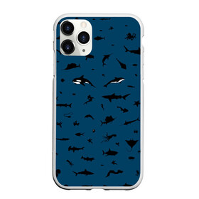 Чехол для iPhone 11 Pro матовый с принтом Fish в Петрозаводске, Силикон |  | dolphin | fish | killer whale | see life | shark | акула | дельфин | касатка | морские обитатели | рыба
