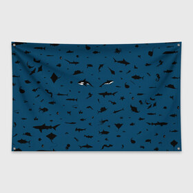 Флаг-баннер с принтом Fish в Петрозаводске, 100% полиэстер | размер 67 х 109 см, плотность ткани — 95 г/м2; по краям флага есть четыре люверса для крепления | dolphin | fish | killer whale | see life | shark | акула | дельфин | касатка | морские обитатели | рыба