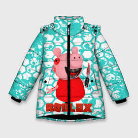 Зимняя куртка для девочек 3D с принтом Roblox piggy Свинка Пигги в Петрозаводске, ткань верха — 100% полиэстер; подклад — 100% полиэстер, утеплитель — 100% полиэстер. | длина ниже бедра, удлиненная спинка, воротник стойка и отстегивающийся капюшон. Есть боковые карманы с листочкой на кнопках, утяжки по низу изделия и внутренний карман на молнии. 

Предусмотрены светоотражающий принт на спинке, радужный светоотражающий элемент на пуллере молнии и на резинке для утяжки. | Тематика изображения на принте: game | piggy | roblox | блок | игра | игрушка | лего | майнкрафт | персонажи | персонажи из кубиков | пигги | роблокс | робот | свинка