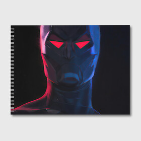 Альбом для рисования с принтом BATMAN в Петрозаводске, 100% бумага
 | матовая бумага, плотность 200 мг. | Тематика изображения на принте: batman | black | dark | neon