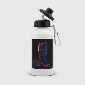 Бутылка спортивная с принтом BATMAN в Петрозаводске, металл | емкость — 500 мл, в комплекте две пластиковые крышки и карабин для крепления | Тематика изображения на принте: batman | black | dark | neon
