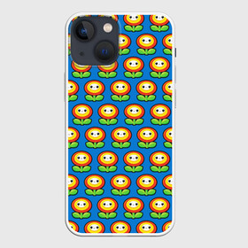 Чехол для iPhone 13 mini с принтом Super Mario в Петрозаводске,  |  | bros | brothers | game | logo | odyssey | pattern | аркады | видеоигры | детям | легендарная | листья | логотипы игр | мальчикам | мультяшный | паттерн | платформер | подростковые | популярные | солнце | супер марио