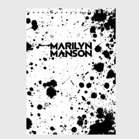 Скетчбук с принтом MARILYN MANSON в Петрозаводске, 100% бумага
 | 48 листов, плотность листов — 100 г/м2, плотность картонной обложки — 250 г/м2. Листы скреплены сверху удобной пружинной спиралью | Тематика изображения на принте: him | korn | nightwish | rock | zombie | великий | гитара | готика | готические | грязный | грязь | логотипы рок групп | металл | металлика | металлист | музыка | музыкальные | мэрилин мэнсон | рок группа | рокер