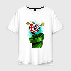 Мужская футболка хлопок Oversize с принтом MARIO в Петрозаводске, 100% хлопок | свободный крой, круглый ворот, “спинка” длиннее передней части | luigi | mario | super | super mario | братья марио | денди | луиджи | марио | марио денди | супер марио