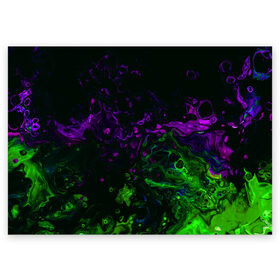 Поздравительная открытка с принтом Acid в Петрозаводске, 100% бумага | плотность бумаги 280 г/м2, матовая, на обратной стороне линовка и место для марки
 | abstraction | circles | paint | stains | violet | watercolor | абстракция | акварель | кислотный | краски | круги | разводы | салатовый | фиолетовый