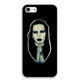 Чехол для iPhone 5/5S матовый с принтом Marilyn Manson в Петрозаводске, Силикон | Область печати: задняя сторона чехла, без боковых панелей | 