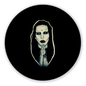 Коврик для мышки круглый с принтом Marilyn Manson в Петрозаводске, резина и полиэстер | круглая форма, изображение наносится на всю лицевую часть | manson | marilyn | marilyn manson | мэнсон | мэрилин | мэрилин мэнсон
