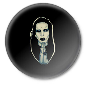 Значок с принтом Marilyn Manson в Петрозаводске,  металл | круглая форма, металлическая застежка в виде булавки | Тематика изображения на принте: manson | marilyn | marilyn manson | мэнсон | мэрилин | мэрилин мэнсон