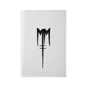 Обложка для паспорта матовая кожа с принтом Marilyn Manson в Петрозаводске, натуральная матовая кожа | размер 19,3 х 13,7 см; прозрачные пластиковые крепления | Тематика изображения на принте: goth | gothic | manson | marilyn | metal | mm | music | rock | гот | готы | метал | мэнсон | мэрилин | рок