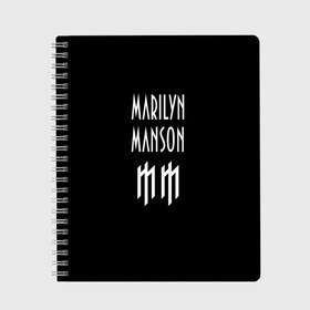 Тетрадь с принтом Marilyn Manson в Петрозаводске, 100% бумага | 48 листов, плотность листов — 60 г/м2, плотность картонной обложки — 250 г/м2. Листы скреплены сбоку удобной пружинной спиралью. Уголки страниц и обложки скругленные. Цвет линий — светло-серый
 | Тематика изображения на принте: manson | marilyn | marilyn manson | мэнсон | мэрилин | мэрилин мэнсон