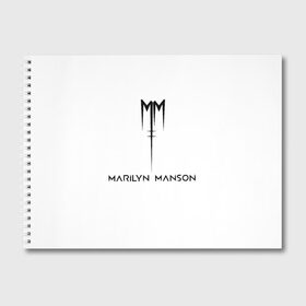 Альбом для рисования с принтом Marilyn Manson в Петрозаводске, 100% бумага
 | матовая бумага, плотность 200 мг. | Тематика изображения на принте: manson | marilyn | marilyn manson | мэнсон | мэрилин | мэрилин мэнсон