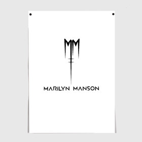 Постер с принтом Marilyn Manson в Петрозаводске, 100% бумага
 | бумага, плотность 150 мг. Матовая, но за счет высокого коэффициента гладкости имеет небольшой блеск и дает на свету блики, но в отличии от глянцевой бумаги не покрыта лаком | manson | marilyn | marilyn manson | мэнсон | мэрилин | мэрилин мэнсон