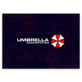 Поздравительная открытка с принтом UMBRELLA CORP / АМБРЕЛЛА в Петрозаводске, 100% бумага | плотность бумаги 280 г/м2, матовая, на обратной стороне линовка и место для марки
 | Тематика изображения на принте: corp | corporation | evil | game | games | logo | resident | umbrella | амбрелла | зла | зонт | зонтик | игра | игры | корп | корпорация | лого | логотип | обитель | резидент | символ | эвил