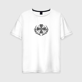 Женская футболка хлопок Oversize с принтом Кельтский крест в Петрозаводске, 100% хлопок | свободный крой, круглый ворот, спущенный рукав, длина до линии бедер
 | ассуры | битва | бог | веды | громовержец | древнеиндийский | кельтский | крест | махабхарата | перун | рода | эпос | языческий