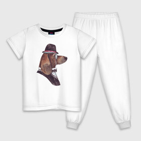 Детская пижама хлопок с принтом Такса в пенсне и шляпе в Петрозаводске, 100% хлопок |  брюки и футболка прямого кроя, без карманов, на брюках мягкая резинка на поясе и по низу штанин
 | аристократ | портрет собаки | собака джентельмен
