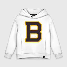 Детское худи Oversize хлопок с принтом Boston Bruins в Петрозаводске, френч-терри — 70% хлопок, 30% полиэстер. Мягкий теплый начес внутри —100% хлопок | боковые карманы, эластичные манжеты и нижняя кромка, капюшон на магнитной кнопке | boston | boston bruins | boston nhl | boston strong | nhl