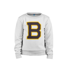 Детский свитшот хлопок с принтом Boston Bruins в Петрозаводске, 100% хлопок | круглый вырез горловины, эластичные манжеты, пояс и воротник | boston | boston bruins | boston nhl | boston strong | nhl