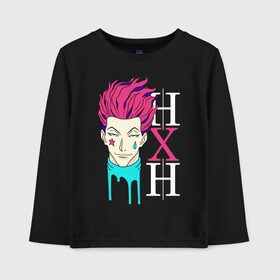 Детский лонгслив хлопок с принтом Hunter x Hunter Hisoka в Петрозаводске, 100% хлопок | круглый вырез горловины, полуприлегающий силуэт, длина до линии бедер | anime | hisoka | hunter x hunter | аниме | манга | охотник х охотник | хантер хантер | хантеры | хисока