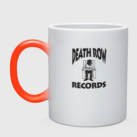 Кружка хамелеон с принтом Death Row Records в Петрозаводске, керамика | меняет цвет при нагревании, емкость 330 мл | Тематика изображения на принте: death row | dr dre | hip hop | rap | snoop dogg