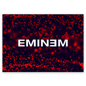 Поздравительная открытка с принтом EMINEM / ЭМИНЕМ в Петрозаводске, 100% бумага | плотность бумаги 280 г/м2, матовая, на обратной стороне линовка и место для марки
 | eminem | logo | music | oldschool | rap | raper | еминем | лого | логотип | логотипы | музыка | музыкант | олдскул | рэп | рэпер | рэппер | символ | символы | эминем