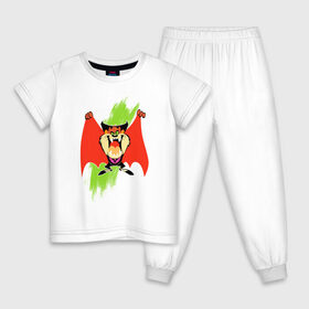 Детская пижама хлопок с принтом Таз в Петрозаводске, 100% хлопок |  брюки и футболка прямого кроя, без карманов, на брюках мягкая резинка на поясе и по низу штанин
 | looney tunes | tasmanian devil | taz | vdzabma | луни тюнз | таз | тасманский дьявол