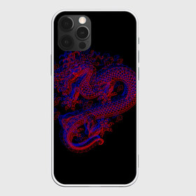 Чехол для iPhone 12 Pro Max с принтом 3д Дракон в Петрозаводске, Силикон |  | Тематика изображения на принте: 3д эффект | китайский дракон | красный | миф | оптическая иллюзия | синий