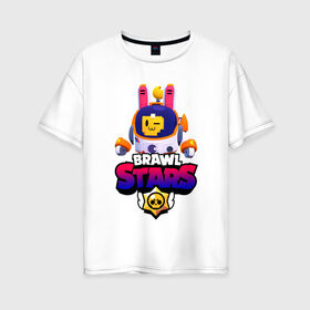 Женская футболка хлопок Oversize с принтом ЛУННЫЙ СПРУТ BRAWL STARS в Петрозаводске, 100% хлопок | свободный крой, круглый ворот, спущенный рукав, длина до линии бедер
 | 8 bit | brawl | crow | leon | max | mecha | moon sprout | nani | rogue | sally | spike | sprout | stars | werewolf | wolf | бравл | волк | ворон | заяц | леон | лунный спрут | макс | мортис | нани | оборотень | ребенку | робот | салли | спраут | старс | ш