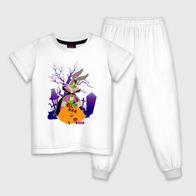 Детская пижама хлопок с принтом Багз Хэллоуин в Петрозаводске, 100% хлопок |  брюки и футболка прямого кроя, без карманов, на брюках мягкая резинка на поясе и по низу штанин
 | bugs bunny | looney tunes | vdzabma | багз банни | луни тюнз