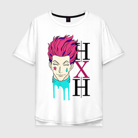 Мужская футболка хлопок Oversize с принтом Hunter x Hunter, Hisoka в Петрозаводске, 100% хлопок | свободный крой, круглый ворот, “спинка” длиннее передней части | anime | hisoka | hunter x hunter | аниме | манга | охотник х охотник | хантер хантер | хантеры