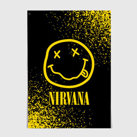 Постер с принтом NIRVANA / НИРВАНА в Петрозаводске, 100% бумага
 | бумага, плотность 150 мг. Матовая, но за счет высокого коэффициента гладкости имеет небольшой блеск и дает на свету блики, но в отличии от глянцевой бумаги не покрыта лаком | band | cobain | face | kurt | logo | music | nirvana | rock | rocknroll | группа | кобейн | курт | лого | логотип | музыка | музыкальная | нирвана | рожица | рок | рокнролл | символ