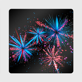 Магнит виниловый Квадрат с принтом Праздничный фейерверк в Петрозаводске, полимерный материал с магнитным слоем | размер 9*9 см, закругленные углы | Тематика изображения на принте: happy | new year | блестящие | взрыв | день рождения | звезды | искры | лучи | неоновые | новогодние | новый год | ночные | ночь | огни | подарок | праздник | радость | рождество | салют | свадьба | свет