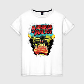 Женская футболка хлопок с принтом Madhouse of Malice в Петрозаводске, 100% хлопок | прямой крой, круглый вырез горловины, длина до линии бедер, слегка спущенное плечо | bugs bunny | looney tunes | vdzabma | багз банни | луни тюнз