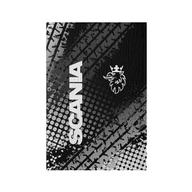 Обложка для паспорта матовая кожа с принтом Scania в Петрозаводске, натуральная матовая кожа | размер 19,3 х 13,7 см; прозрачные пластиковые крепления | king of road | king of the road | saab | saab logo | scania | scania king | scania logo | грузовик | дальнобойщик | сааб | сканиа | скания | скания значок | скания лого | скания логотип | скания символ | шофер