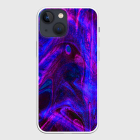Чехол для iPhone 13 mini с принтом Space в Петрозаводске,  |  | abstraction | glitter | paint | stains | абстракция | блестки | краска | разводы | розовый | синий