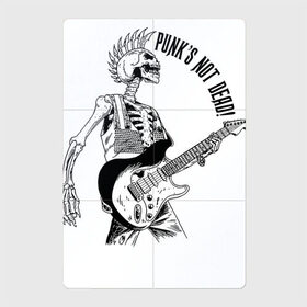 Магнитный плакат 2Х3 с принтом Punks not dead в Петрозаводске, Полимерный материал с магнитным слоем | 6 деталей размером 9*9 см | guitar | motto | music | punk | rock | skeleton | skull | гитара | девиз | музыка | панк | рок | скелет | череп