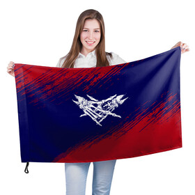 Флаг 3D с принтом VELIAL SQUAD. в Петрозаводске, 100% полиэстер | плотность ткани — 95 г/м2, размер — 67 х 109 см. Принт наносится с одной стороны | velial squad | велиал сквад