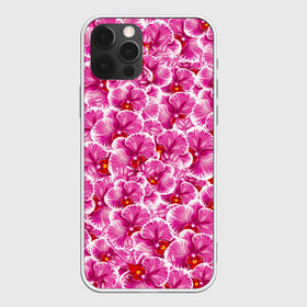 Чехол для iPhone 12 Pro Max с принтом Розовые орхидеи в Петрозаводске, Силикон |  | fashion flowers | pink | tropical | азия | бабочки | бразилия | букет | бутоны | джунгли | лепестки | лето | любимая | марта | нежные | орхидея | подарок | природа | растения | тропики | тропические | узор | цветение