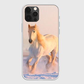 Чехол для iPhone 12 Pro Max с принтом Белая лошадь в Петрозаводске, Силикон |  | Тематика изображения на принте: животные | звери | зима | кони | конь | коняшка | лошади | лошадка | лошадь | пони | природа | снег