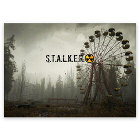 Поздравительная открытка с принтом STALKER 2 в Петрозаводске, 100% бумага | плотность бумаги 280 г/м2, матовая, на обратной стороне линовка и место для марки
 | gsc game world | s.t.a.l.k.e.r. | stalker | stalker 2 | постапокалиптический шутер | сталкер | сталкер 2 | шутер