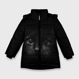 Зимняя куртка для девочек 3D с принтом черный кот в Петрозаводске, ткань верха — 100% полиэстер; подклад — 100% полиэстер, утеплитель — 100% полиэстер. | длина ниже бедра, удлиненная спинка, воротник стойка и отстегивающийся капюшон. Есть боковые карманы с листочкой на кнопках, утяжки по низу изделия и внутренний карман на молнии. 

Предусмотрены светоотражающий принт на спинке, радужный светоотражающий элемент на пуллере молнии и на резинке для утяжки. | животные | зайка | заяц | звери | зевающий кот | кися | кот | котенок | котики | коты | кричащий кот | кролик | минимализм | питомцы | прикольные картинки