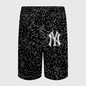 Детские спортивные шорты 3D с принтом New York Yankees в Петрозаводске,  100% полиэстер
 | пояс оформлен широкой мягкой резинкой, ткань тянется
 | Тематика изображения на принте: baseball | fashion | game | glitch | new york | sport | бейсбол | игра | мода | нью йорк | спорт