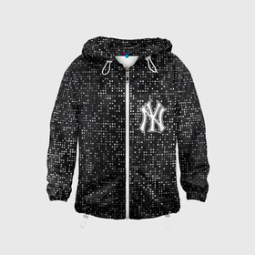 Детская ветровка 3D с принтом New York Yankees в Петрозаводске, 100% полиэстер | подол и капюшон оформлены резинкой с фиксаторами, по бокам два кармана без застежек, один потайной карман на груди | Тематика изображения на принте: baseball | fashion | game | glitch | new york | sport | бейсбол | игра | мода | нью йорк | спорт