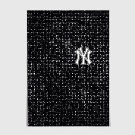 Постер с принтом New York Yankees в Петрозаводске, 100% бумага
 | бумага, плотность 150 мг. Матовая, но за счет высокого коэффициента гладкости имеет небольшой блеск и дает на свету блики, но в отличии от глянцевой бумаги не покрыта лаком | baseball | fashion | game | glitch | new york | sport | бейсбол | игра | мода | нью йорк | спорт
