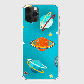 Чехол для iPhone 12 Pro Max с принтом Необычные планеты в Петрозаводске, Силикон |  | арт | бирюзовый | венера | звезда | звёзды | земля | марс | планета | планеты | рисунок | рисунок карандашом | сатурн | синий
