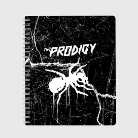 Тетрадь с принтом THE PRODIGY в Петрозаводске, 100% бумага | 48 листов, плотность листов — 60 г/м2, плотность картонной обложки — 250 г/м2. Листы скреплены сбоку удобной пружинной спиралью. Уголки страниц и обложки скругленные. Цвет линий — светло-серый
 | prodigy | the prodigy | дарование | музыка | чудо