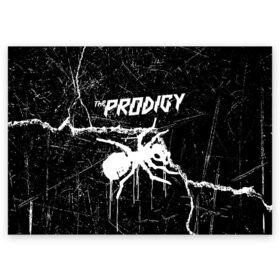 Поздравительная открытка с принтом THE PRODIGY. в Петрозаводске, 100% бумага | плотность бумаги 280 г/м2, матовая, на обратной стороне линовка и место для марки
 | prodigy | the prodigy | дарование | музыка | чудо